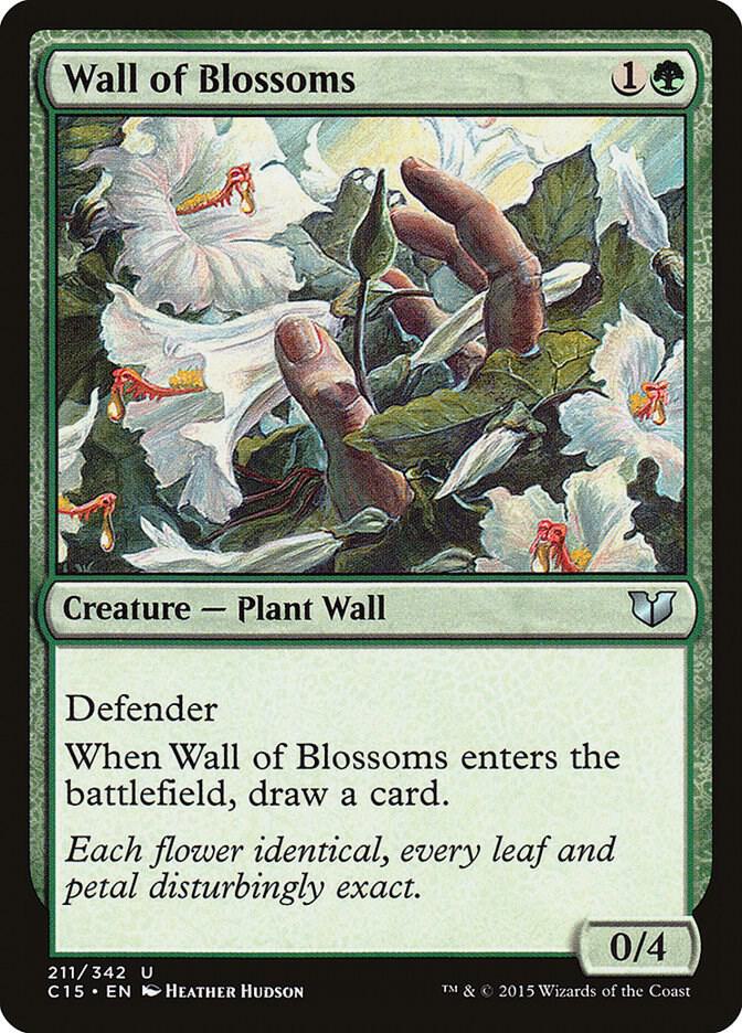 Wall of Blossoms 211 card from Commander 2015