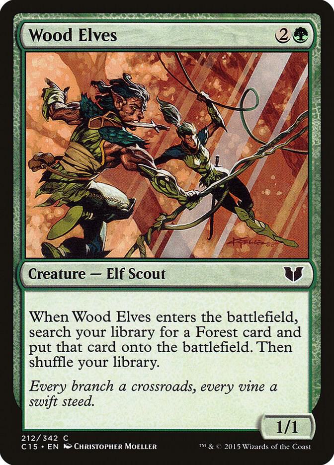 Wood Elves 212 card from Commander 2015