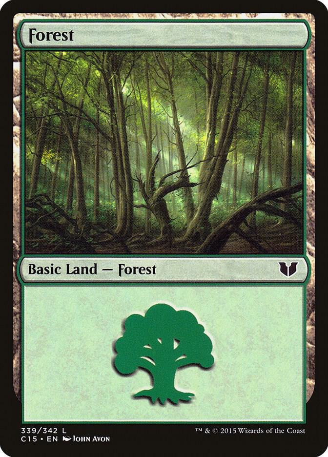 Forest 339 card from Commander 2015