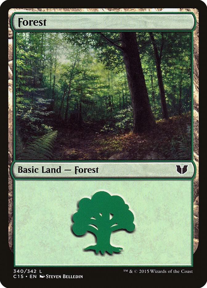 Forest 340 card from Commander 2015