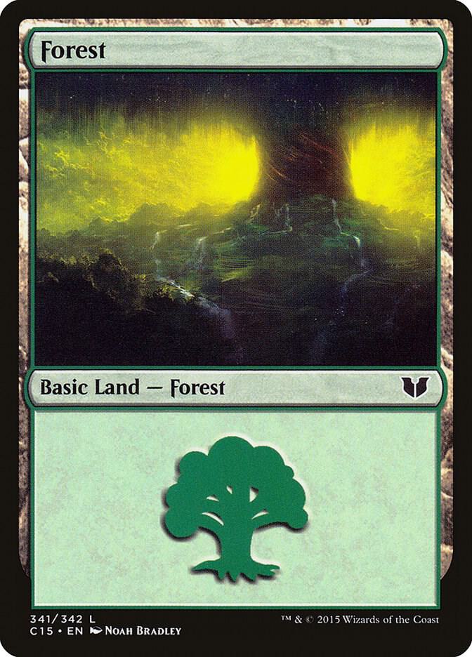 Forest 341 card from Commander 2015
