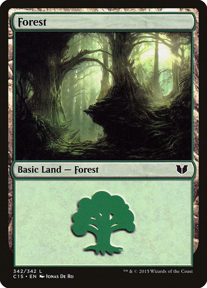Forest 342 card from Commander 2015