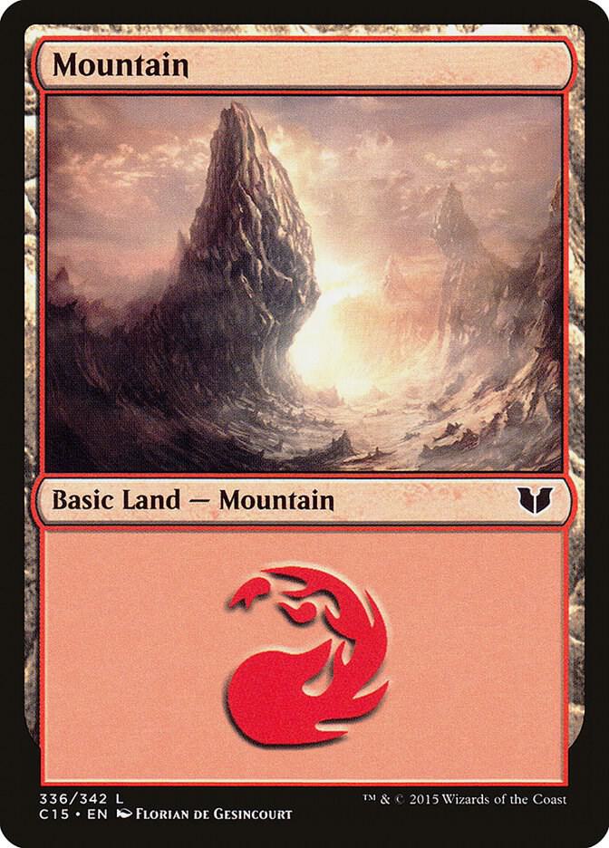 Mountain 336 card from Commander 2015
