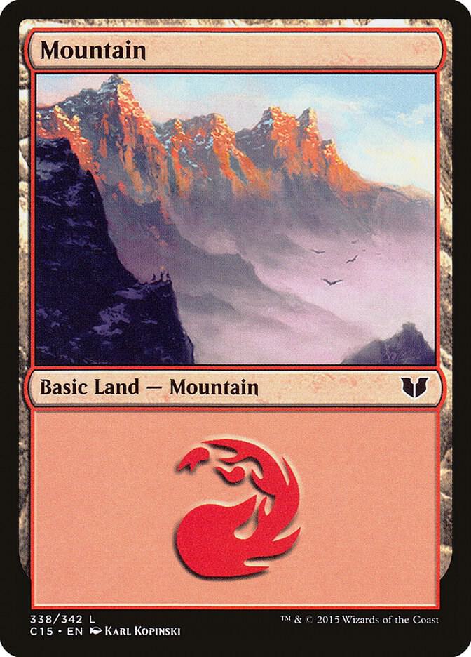 Mountain 338 card from Commander 2015