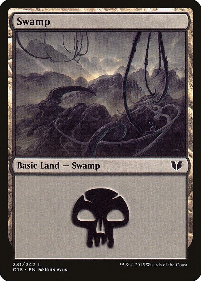 Swamp 331 card from Commander 2015