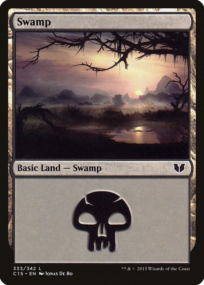 Swamp 333 card from Commander 2015