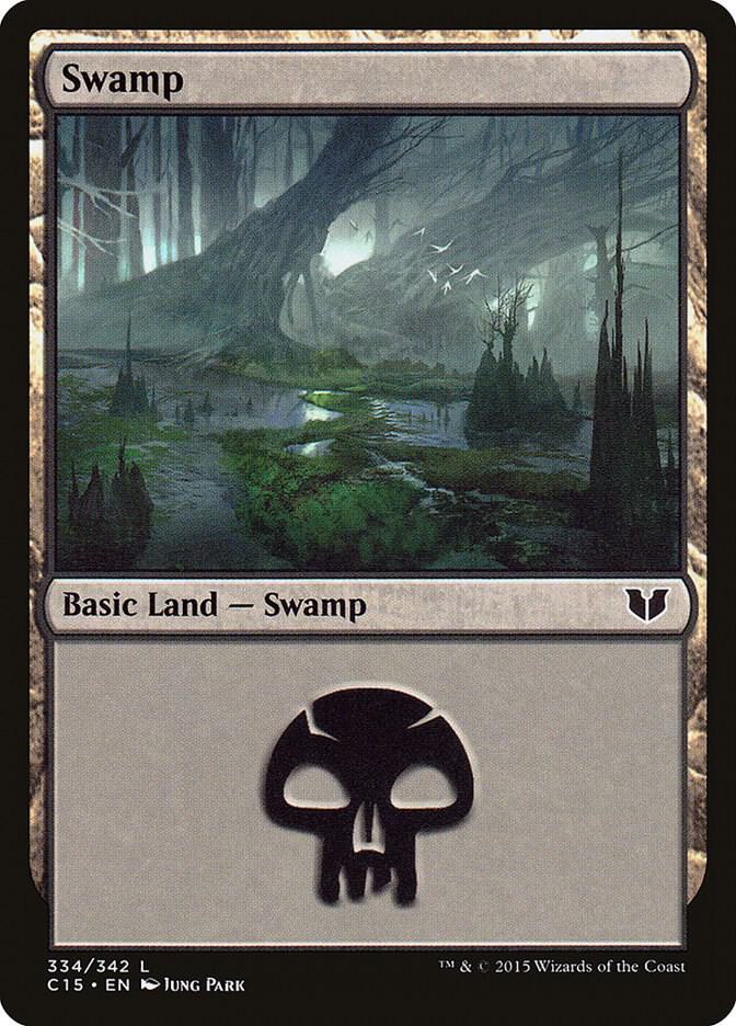Swamp 334 card from Commander 2015