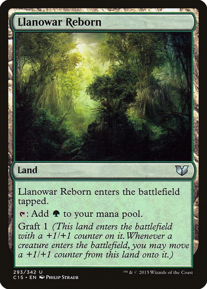 Llanowar Reborn 293 card from Commander 2015