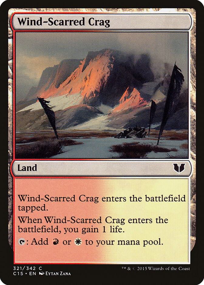 Wind-Scarred Crag 321 card from Commander 2015