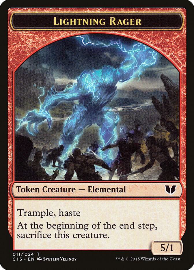 Lightning Rager // Lightning Rager Double-Sided Token 11 // 11 card from Commander 2015