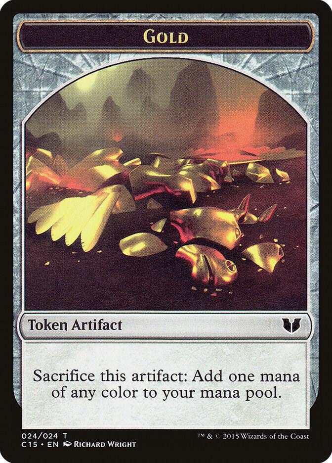 Gold // Knight (Vigilance) Double-Sided Token 24 // 5 card from Commander 2015