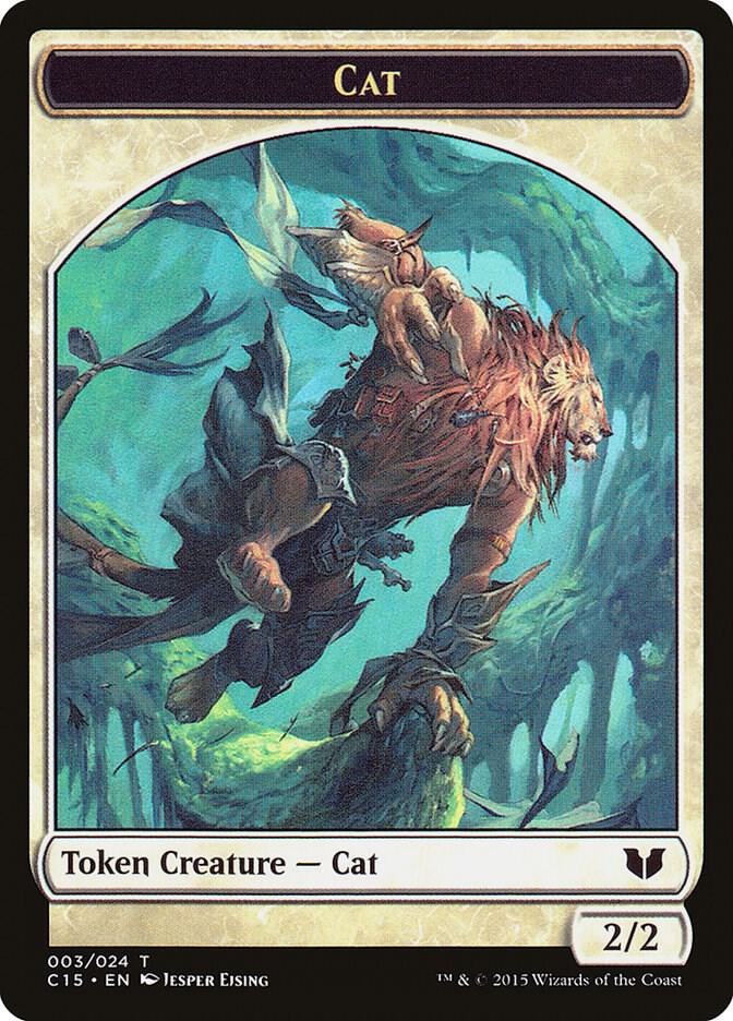 Cat // Zombie Double-Sided Token 3 // 8 card from Commander 2015