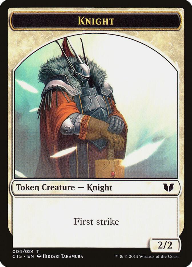 Knight (First Strike) // Elemental Shaman Double-Sided Token 4 // 10 card from Commander 2015