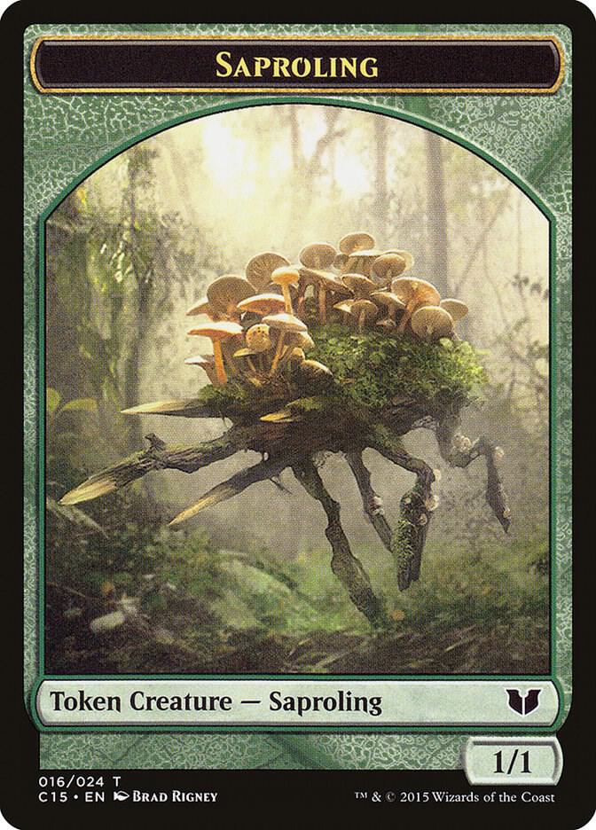 Saproling // Spider Double-Sided Token 16 // 18 card from Commander 2015