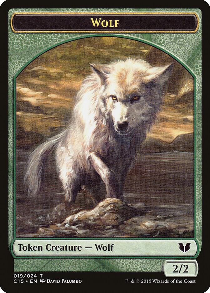 Wolf // Zombie Double-Sided Token 19 // 8 card from Commander 2015