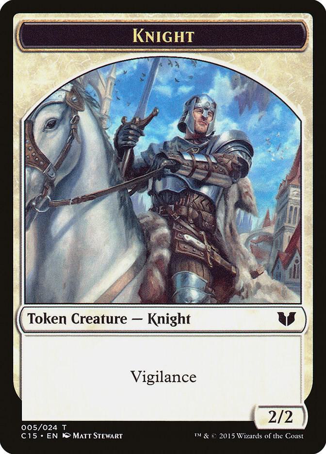 Knight (005) // Spirit Double-Sided Token 5 // 23 card from Commander 2015
