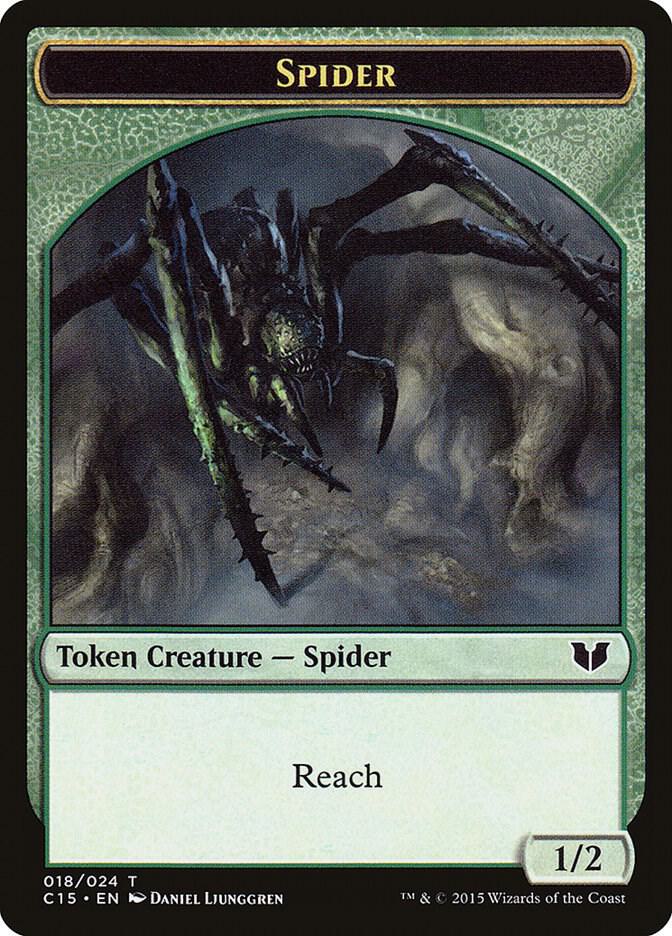 Spider // Wolf Double-Sided Token 18 // 19 card from Commander 2015
