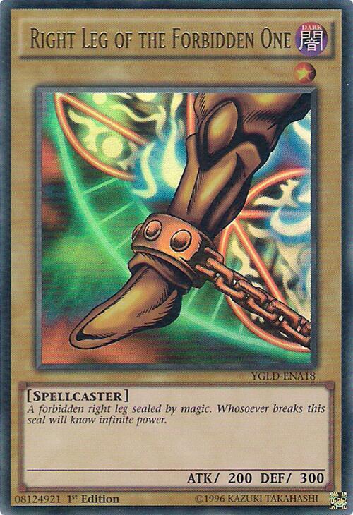 Right Leg of the Forbidden One YGLD-ENA18 card from King of Games: Yugi's Legendary Decks
