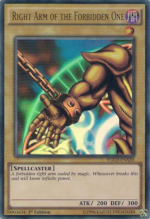 Right Arm of the Forbidden One YGLD-ENA20 card from King of Games: Yugi's Legendary Decks