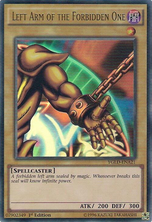 Left Arm of the Forbidden One YGLD-ENA21 card from King of Games: Yugi's Legendary Decks