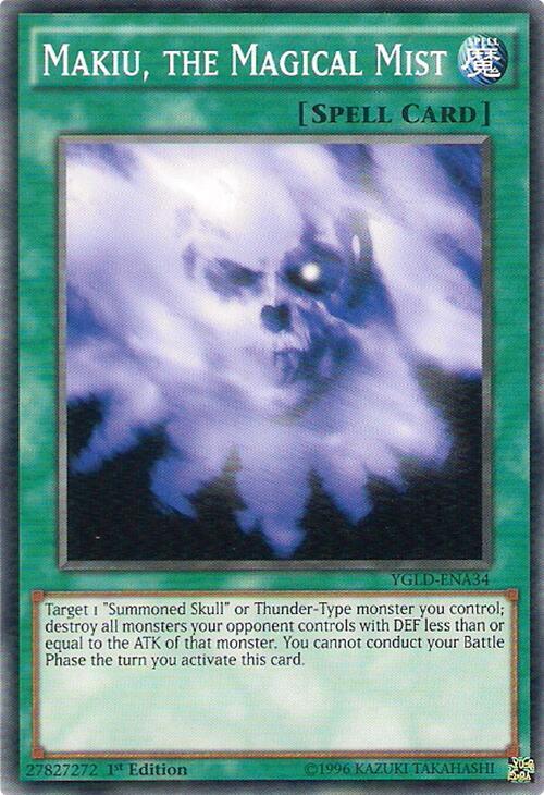 Makiu, the Magical Mist YGLD-ENA34 card from King of Games: Yugi's Legendary Decks