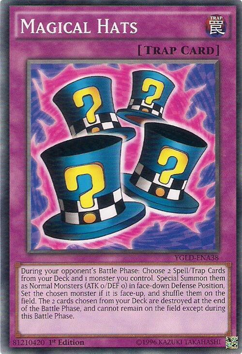 Magical Hats (A) YGLD-ENA38 card from King of Games: Yugi's Legendary Decks