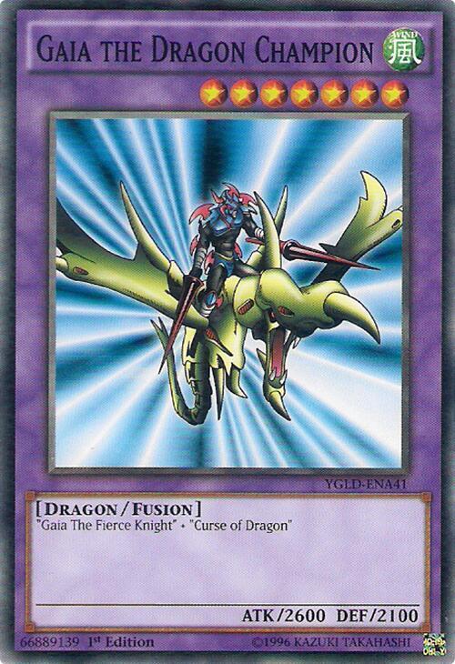 Gaia the Dragon Champion YGLD-ENA41 card from King of Games: Yugi's Legendary Decks