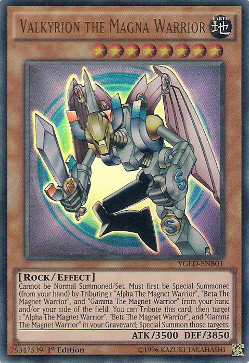 Valkyrion the Magna Warrior YGLD-ENB01 card from King of Games: Yugi's Legendary Decks