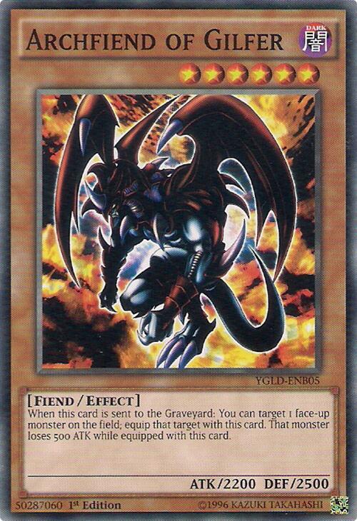 Archfiend of Gilfer YGLD-ENB05 card from King of Games: Yugi's Legendary Decks
