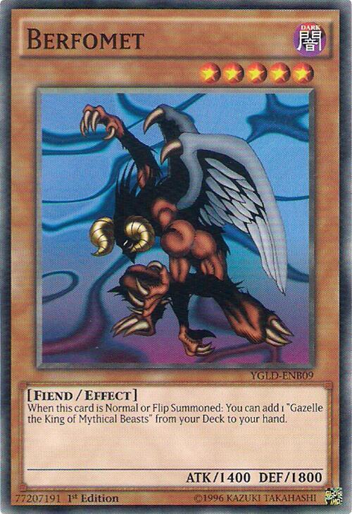 Berfomet YGLD-ENB09 card from King of Games: Yugi's Legendary Decks