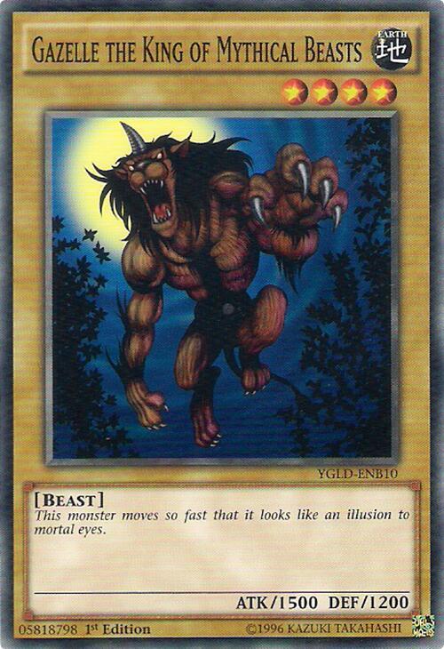 Gazelle the King of Mythical Beasts YGLD-ENB10 card from King of Games: Yugi's Legendary Decks