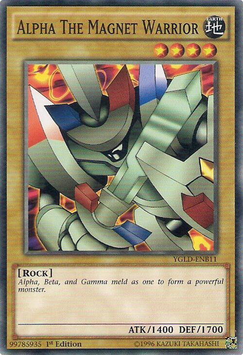 Alpha The Magnet Warrior YGLD-ENB11 card from King of Games: Yugi's Legendary Decks