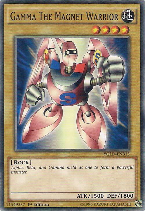Gamma The Magnet Warrior YGLD-ENB13 card from King of Games: Yugi's Legendary Decks