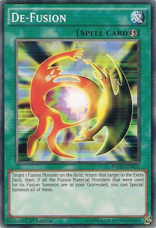 De-Fusion YGLD-ENB31 card from King of Games: Yugi's Legendary Decks