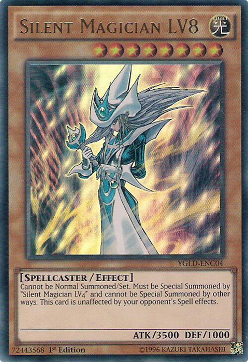 Silent Magician LV8 YGLD-ENC04 card from King of Games: Yugi's Legendary Decks