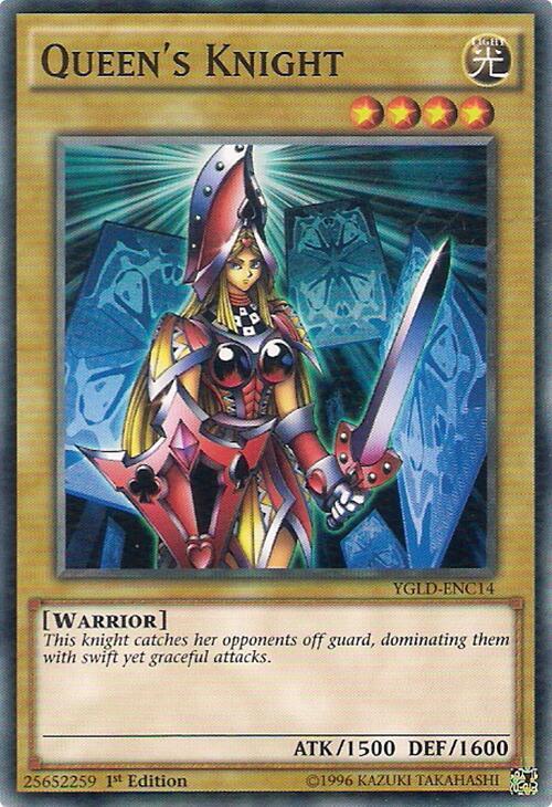 Queen's Knight (C) YGLD-ENC14 card from King of Games: Yugi's Legendary Decks