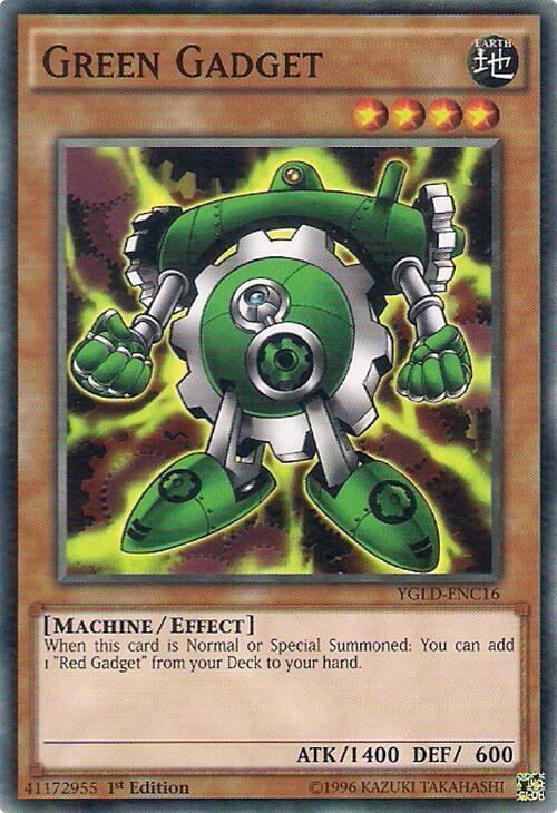 Green Gadget YGLD-ENC16 card from King of Games: Yugi's Legendary Decks