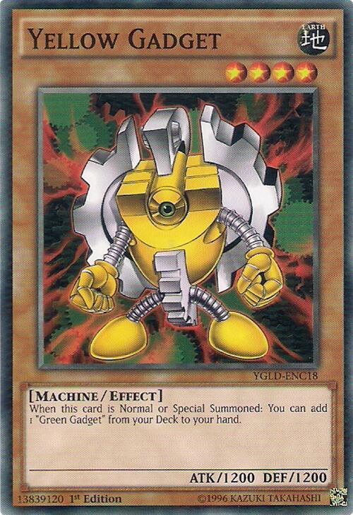 Yellow Gadget YGLD-ENC18 card from King of Games: Yugi's Legendary Decks