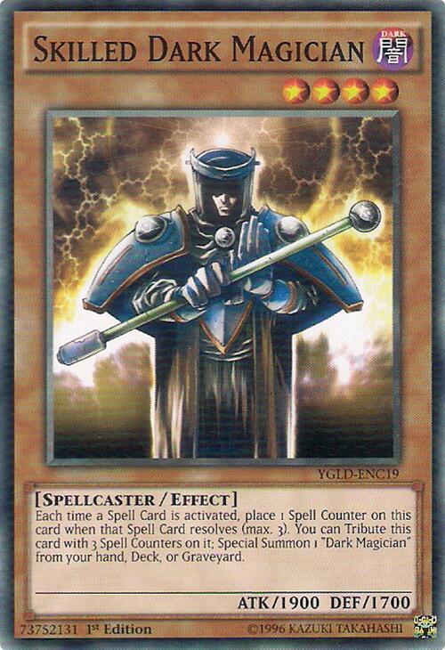 Skilled Dark Magician YGLD-ENC19 card from King of Games: Yugi's Legendary Decks
