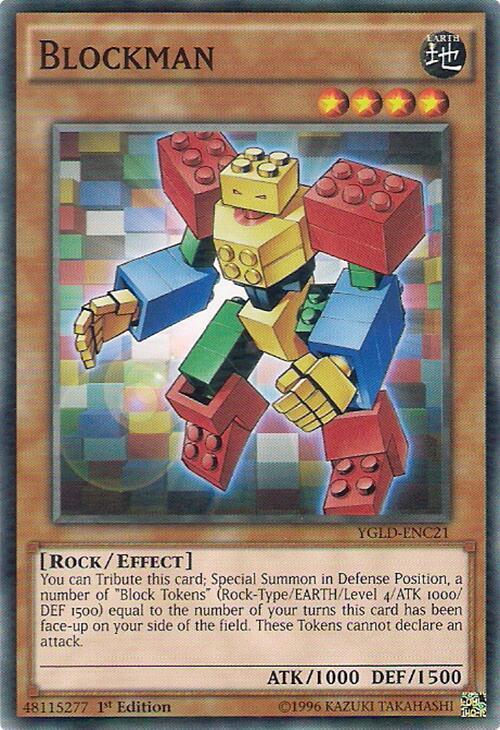 Blockman YGLD-ENC21 card from King of Games: Yugi's Legendary Decks
