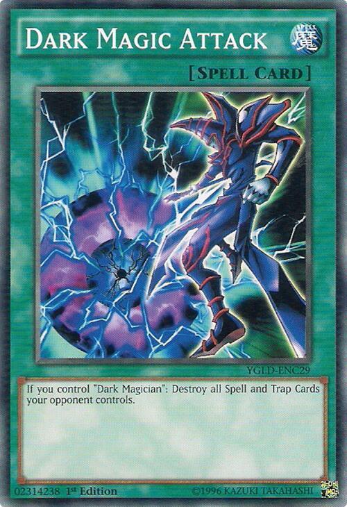 Dark Magic Attack YGLD-ENC29 card from King of Games: Yugi's Legendary Decks
