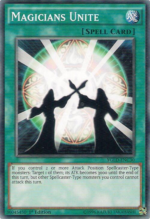Magicians Unite YGLD-ENC30 card from King of Games: Yugi's Legendary Decks
