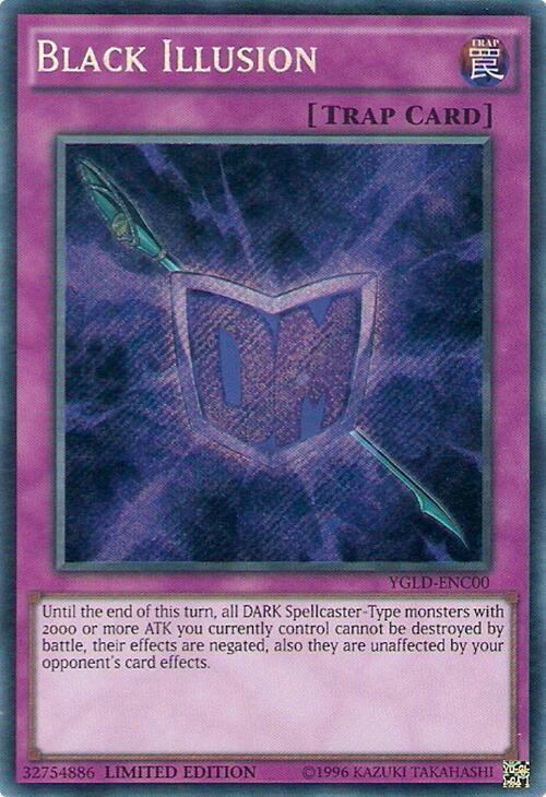 Black Illusion YGLD-ENC00 card from King of Games: Yugi's Legendary Decks