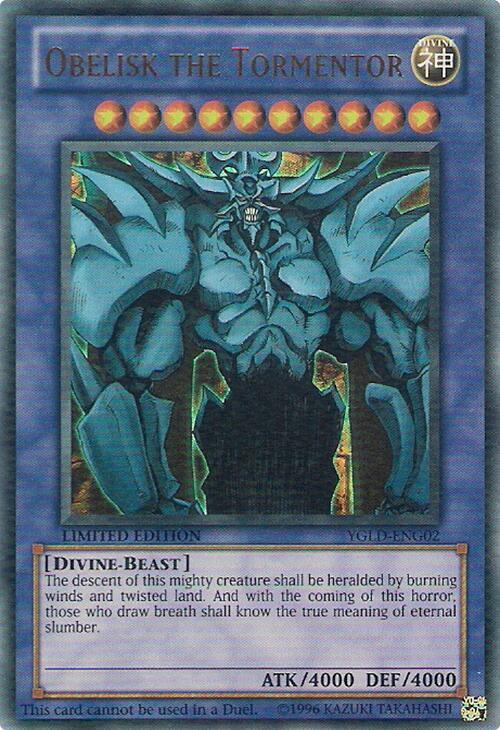 Obelisk the Tormentor YGLD-ENG02 card from King of Games: Yugi's Legendary Decks