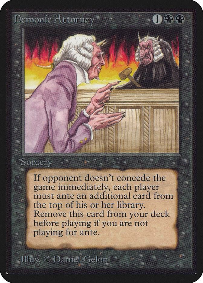 Demonic Attorney card from Alpha Edition