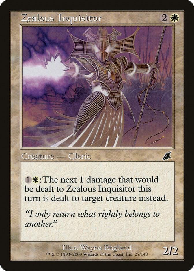 Zealous Inquisitor 27 card from Scourge