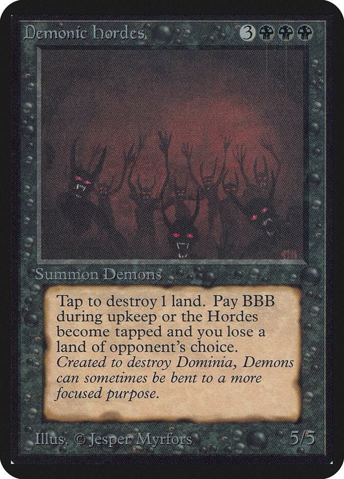 Demonic Hordes card from Alpha Edition