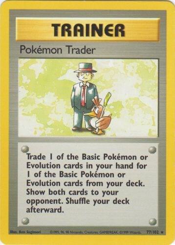 Pokemon Trader 077/102 card from Base Set