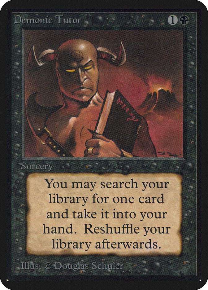 Demonic Tutor card from Alpha Edition