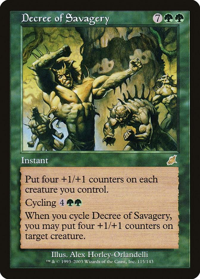 Decree of Savagery 115 card from Scourge
